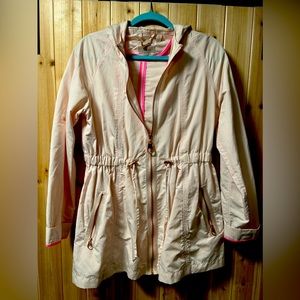 Ted Baker Pink Rain Jacket Size “4” (L)- Rose Metal hardware